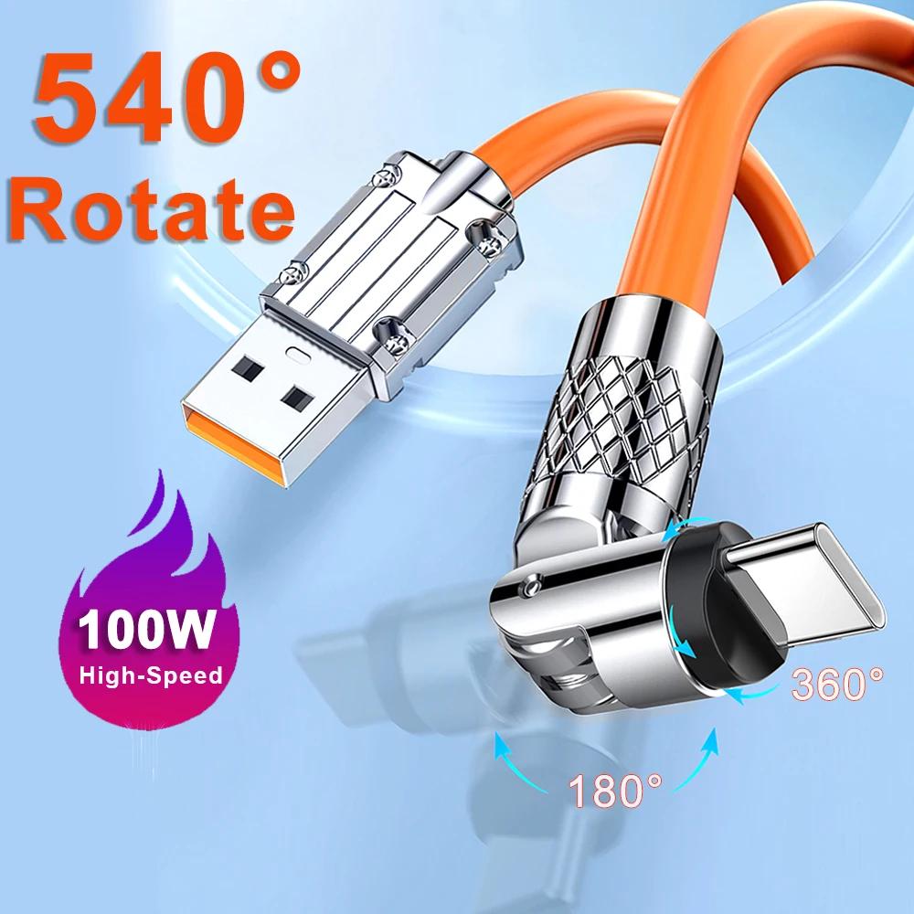 USB C Ÿ    ̺, 540  ȸ  ڵ, Ｚ S23 ȭ P40 ޴  USB C ̺, 100W 6A